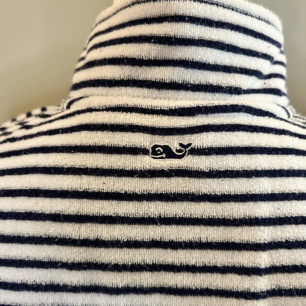 Vineyard Vines Striped Shep Shirt French Terry 1/4 Zip Pullover Women S - Picture 10 of 14